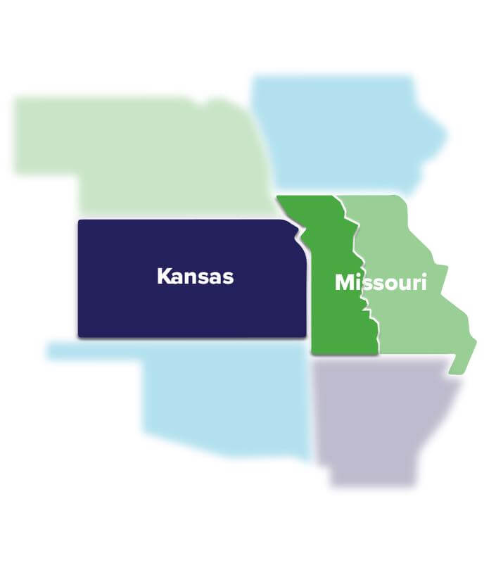 Western Missouri and Kansas