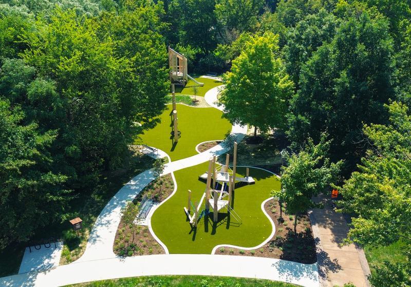 Overhead view of Drace Park Playground